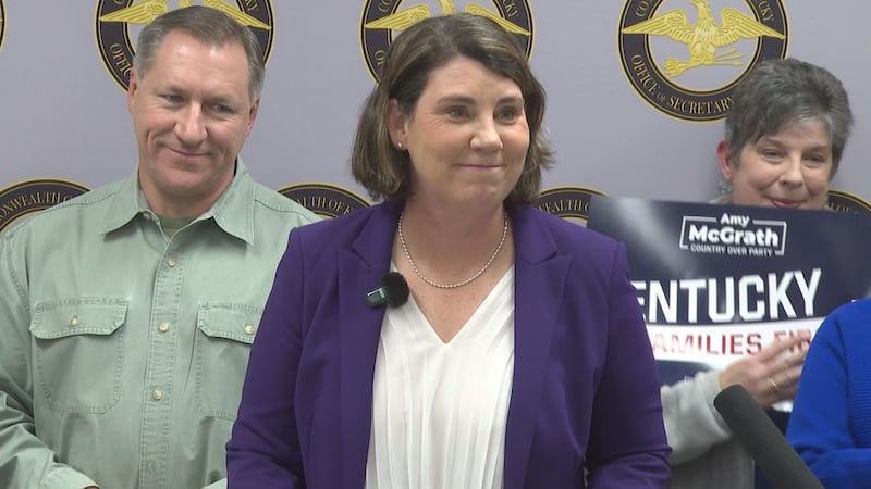 Amy McGrath files for U.S. Senate seat in Frankfort.