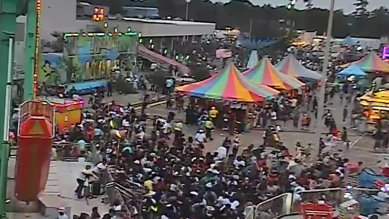 RAW: Surveillance video captures stampede at Louisiana Crawfish Festival