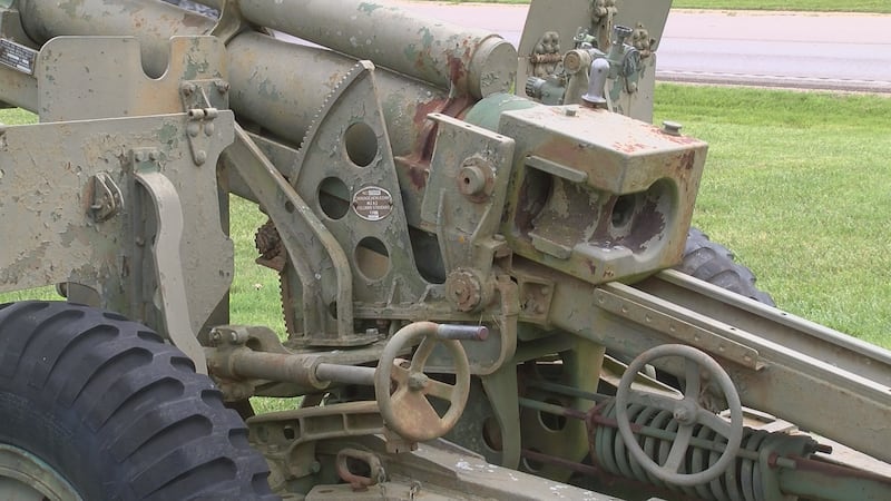 Rust and peeling paint had left the two howitzers below military display standards, according...