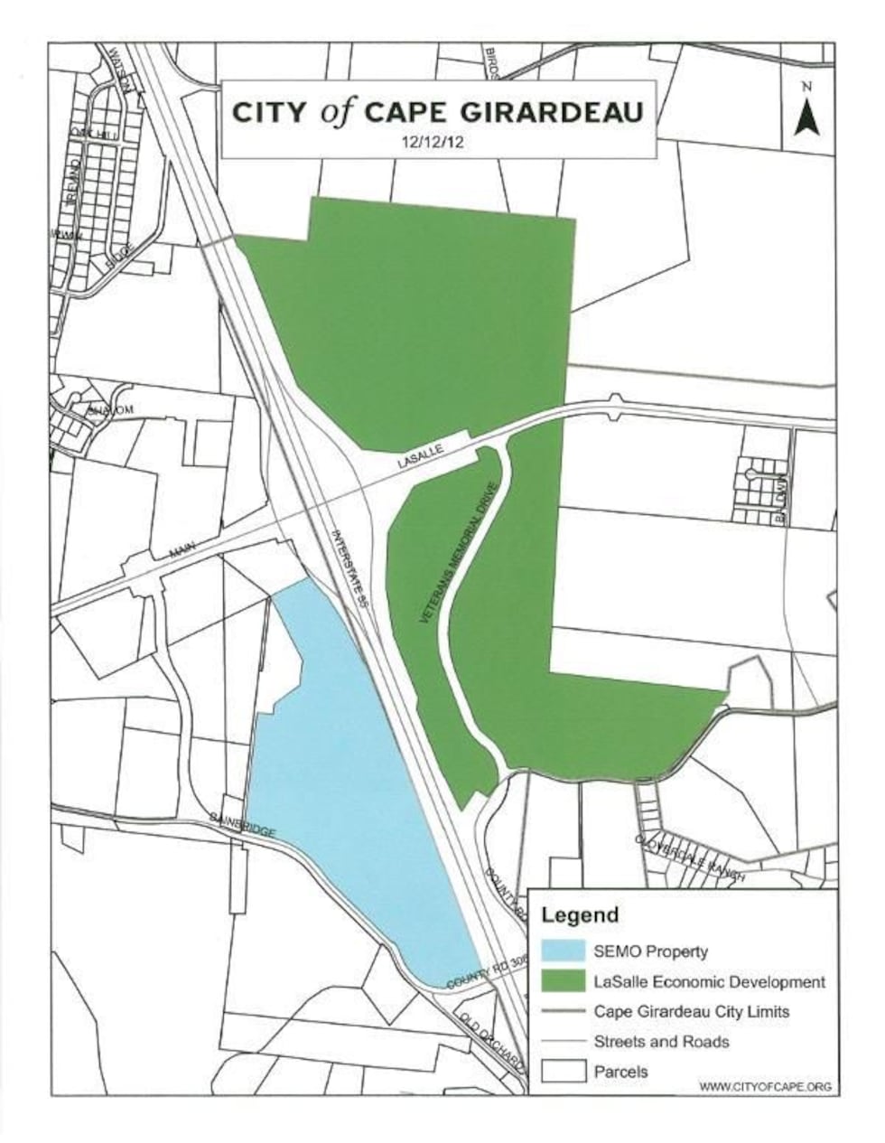 The city says the land will be used for creating new business and expanding current businesses...