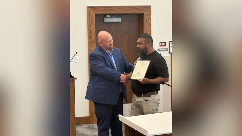 Business owner Miguel Morales received an official proclamation for his service and dedication...