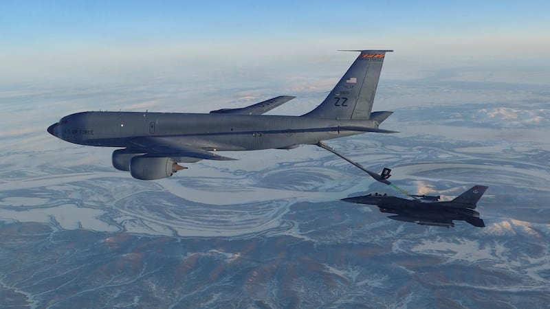 This photo provided by the U.S. Department of Defense shows a North American Aerospace Defense...