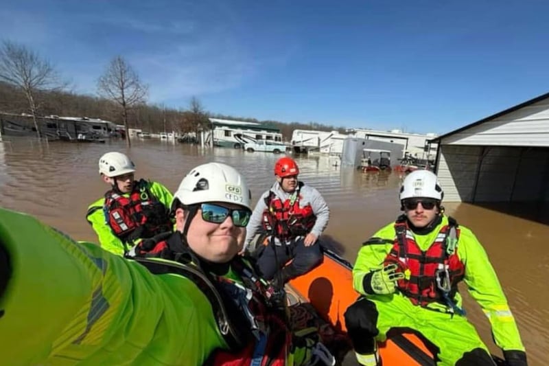 Net Flood Rescue Emergency crews rescue more than a dozen people, pets trapped by flooding