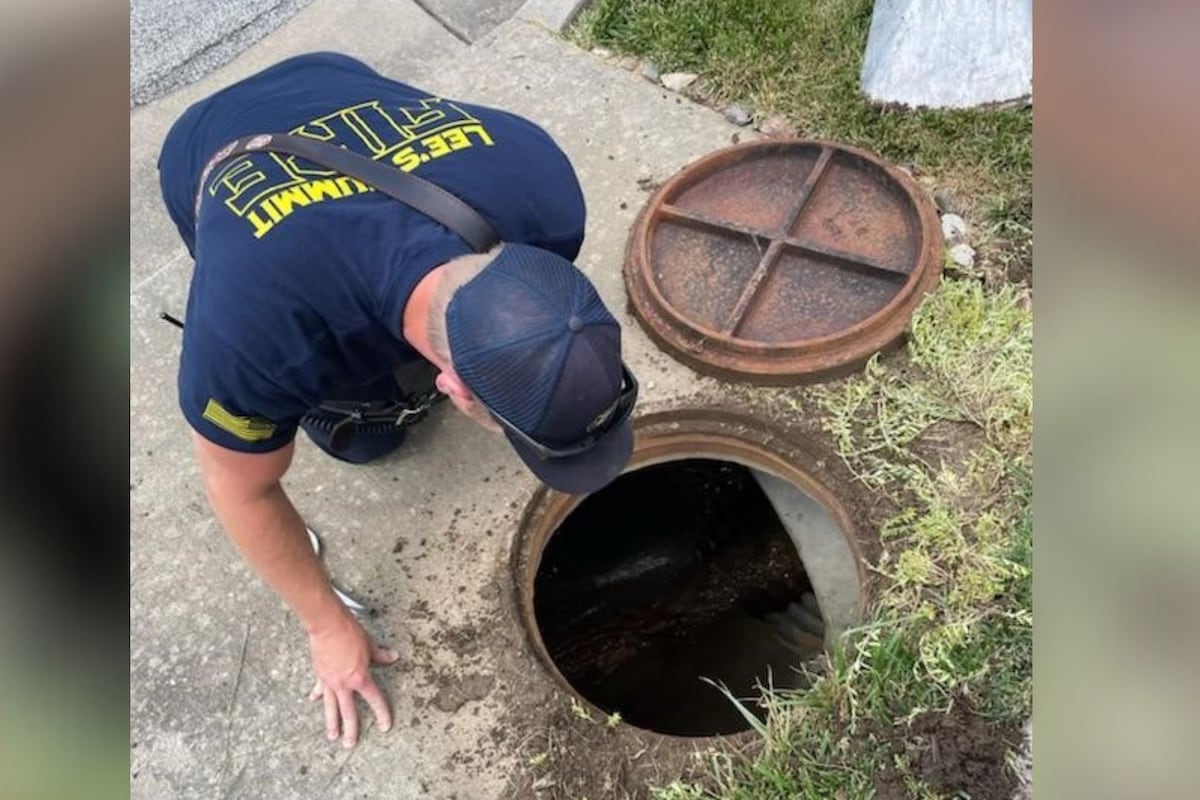 Lee's Summit Fire Department rescues a fawn from a storm drain