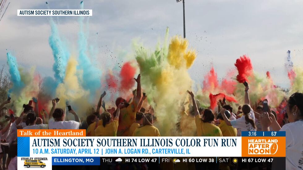 Autism Society Southern Illinois' Color Fun Run is happening Saturday, April 12 in...