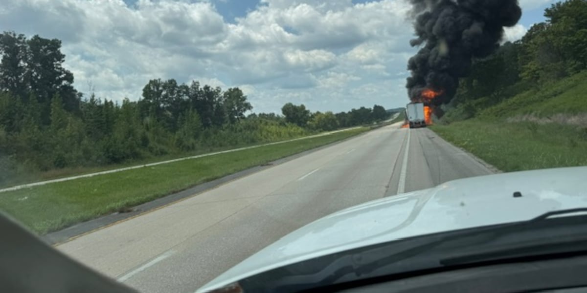 Crews respond to semi truck fire on westbound U.S. 60, just west of Hwy. T
