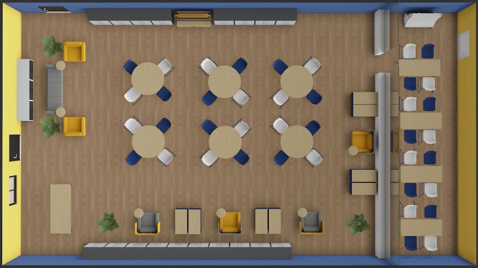 The Holly Johnson Library floor plan design.