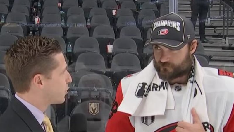 Carolina Hurricanes William Carrier spoke to FOX5 about winning the Stanley Cup, but in a...